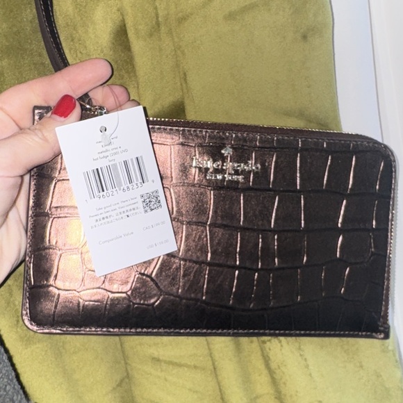 kate spade Handbags - SOLD LIVE! Kate Spade Croc Embossed Wristlet